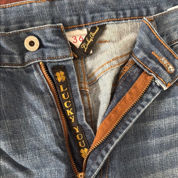 Lucky Brand Blue Relaxed Jeans with Distressed Details - Picture 2 of 2